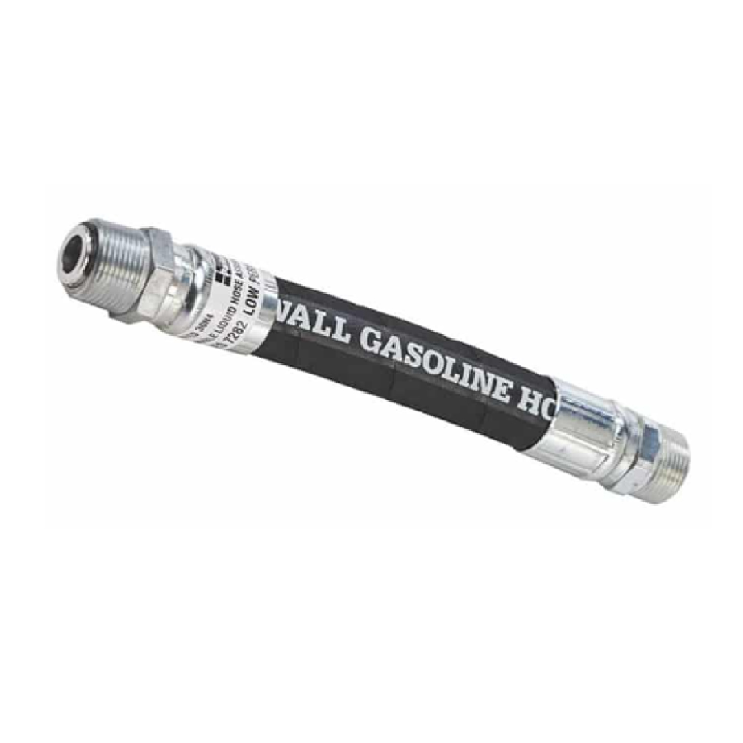 ¾'' Low Perm Hardwall Hose with ¾” NPT M Permanent External Crimp Chrome Plated Brass Couplings