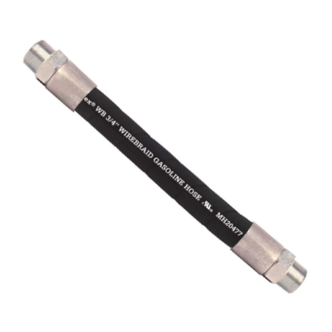 ⅝” Wirebraid Hose with .75'' NPT M Chrome Plated Brass Fixed Couplings