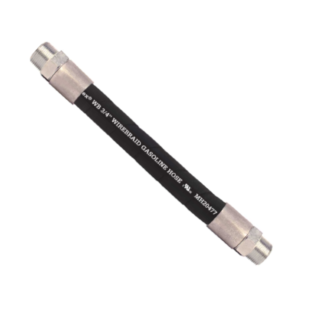 .75” Wirebraid Hose with .75'' NPT M Chrome Plated Brass Fixed Couplings