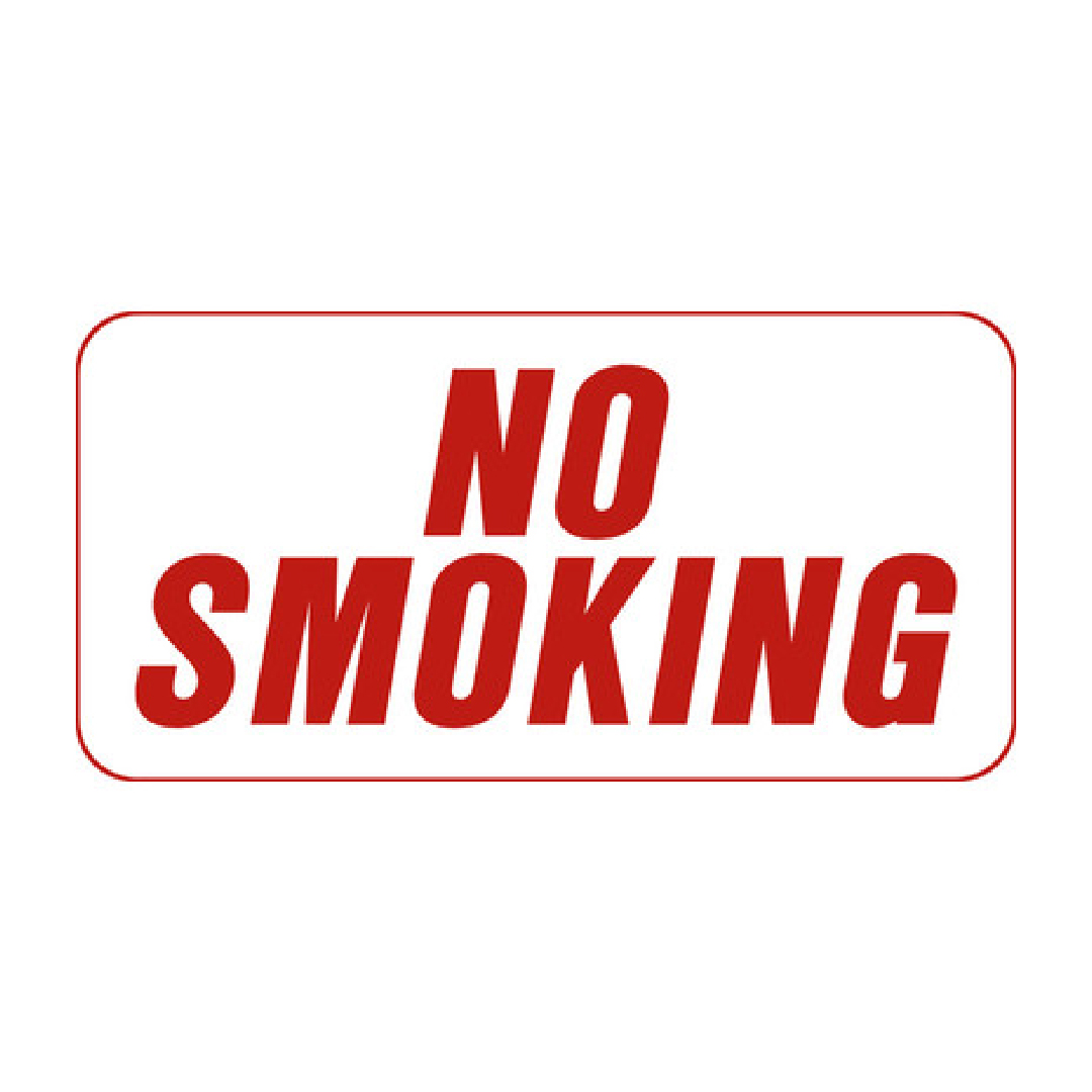 NO SMOKING SIGN RED ON BLACK