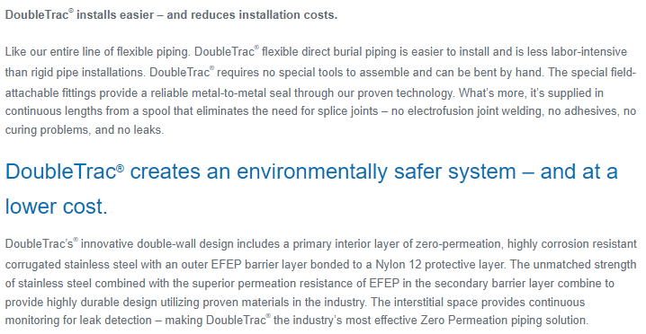 DoubleTrac® Flexible Piping